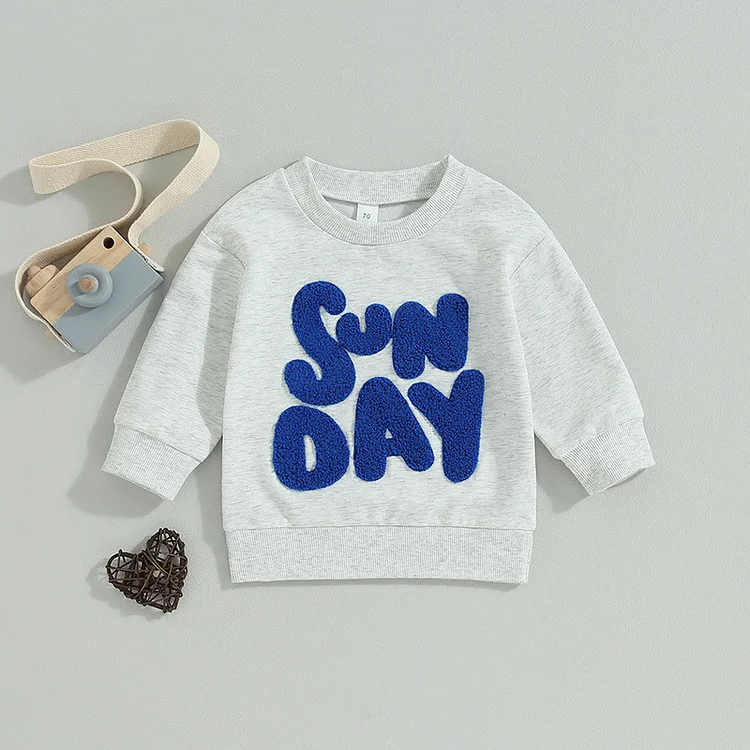 SUN DAY Baby Slogan Sweatshirt