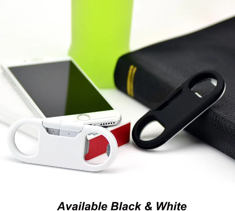 Portable Multifunction Keychain with Lightning Cable, Bottle Opener, and Carabiner