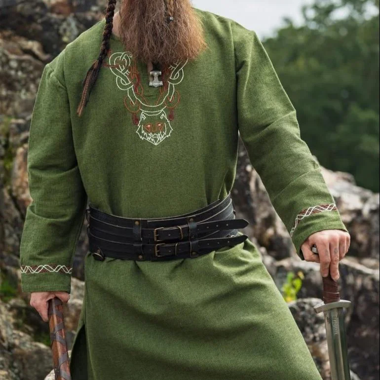 Men's Viking Embroidered Robe Top-inspireuse