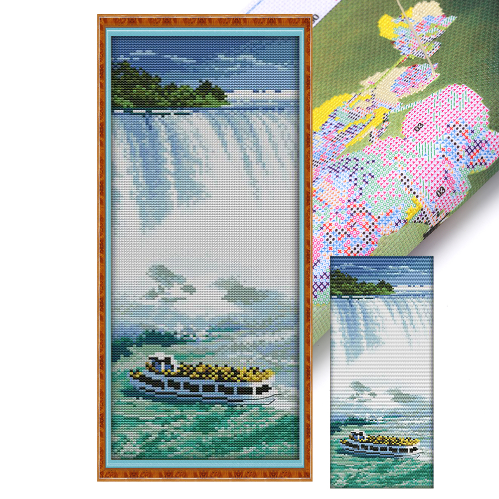 Niagara Falls Full 11CT Pre-stamped Canvas(20*49cm) Cross Stitch