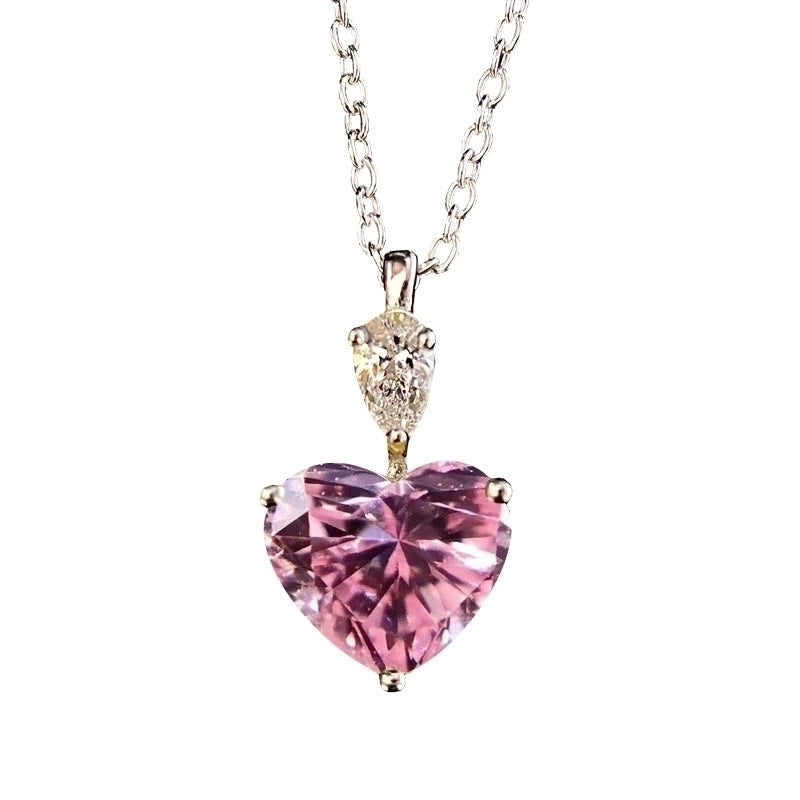 Copper Diamond Heart Crystal Necklaces
