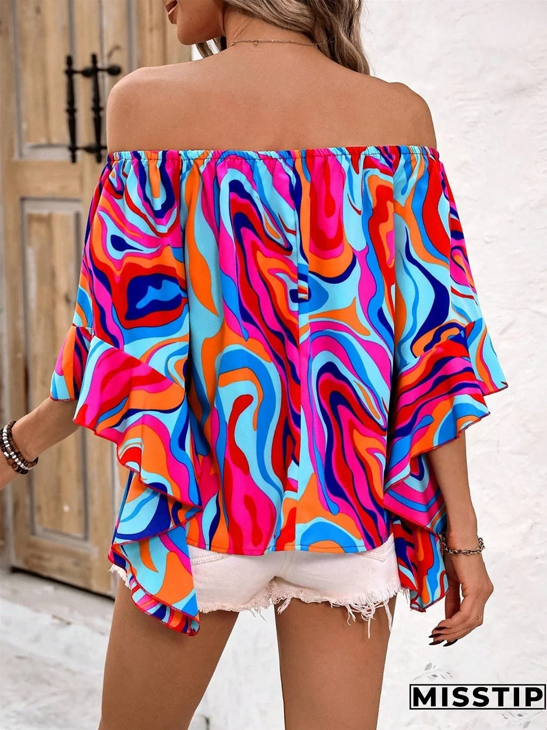 Printed Off-Shoulder Blouse