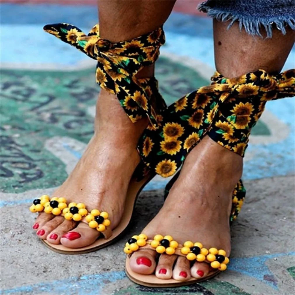 Sunflower Bandage Flat Sandals