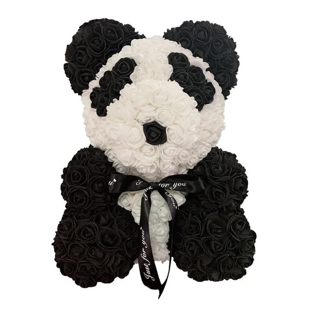 Vangogifts Handcrafted Romantic Rose Flower Teddy Bear for Gift