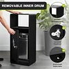[US Local Warehouse] Commercial Outdoor Trash Can Decorative Trash Container with Lid for Park Garden