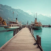 Lake Brienz Swiss Dock - Diamond Painting