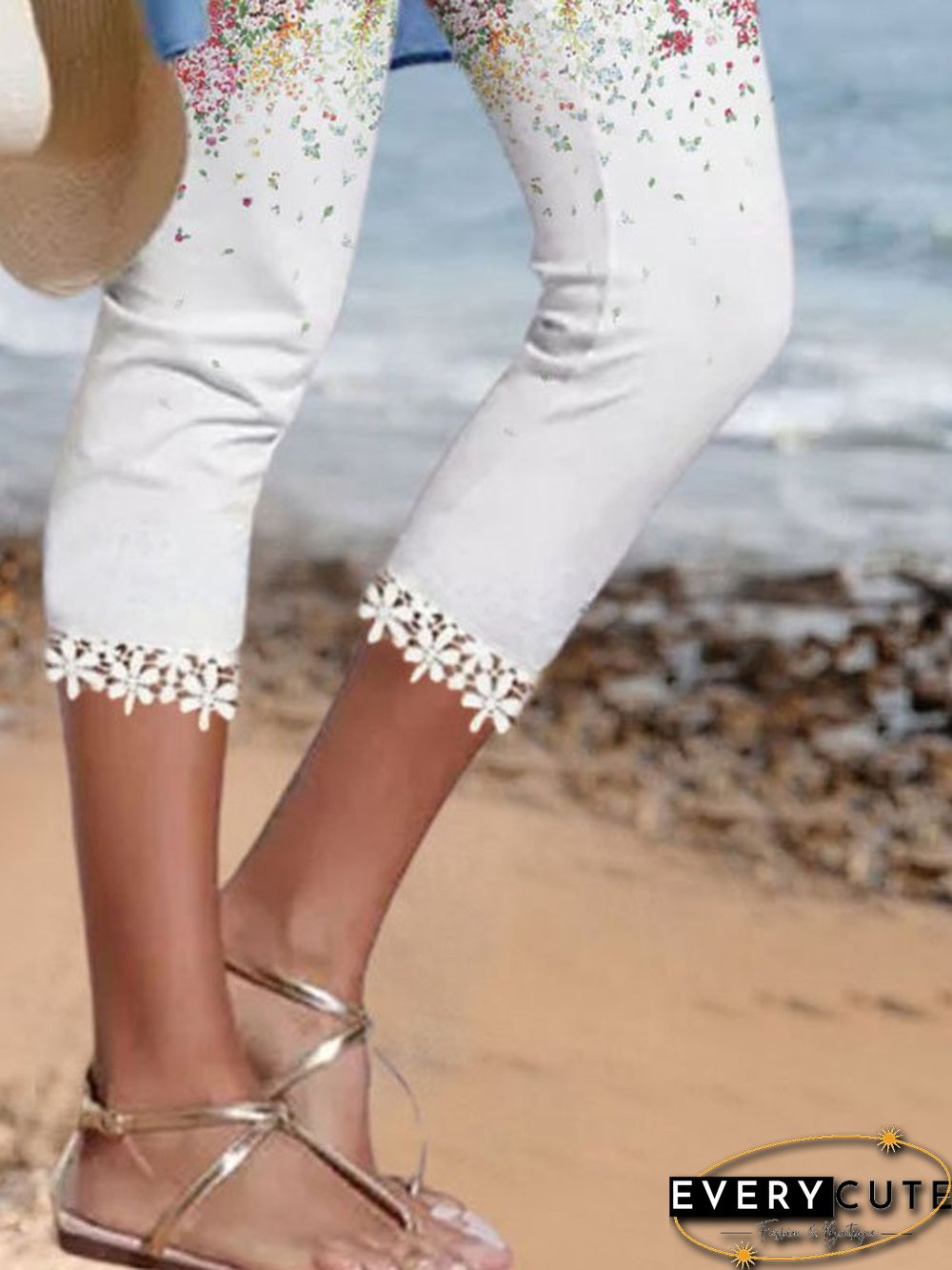 Floral Casual Plain Shorts