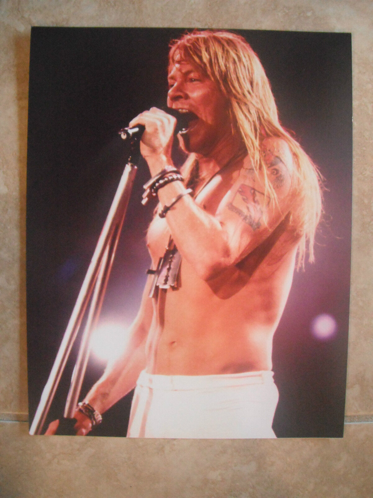 W Axl Rose Live Guns N Roses GnR Color 11x14 Promo Photo Poster painting #7