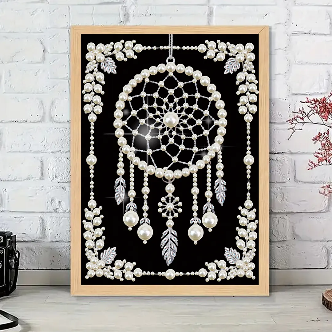 Dreamcatcher Special Shaped DIY Partial Drill Diamond Art Pearl Painting Kit for Adults Beginners Home Decor Art Craft Pearl Diamond Painting 30x40cm