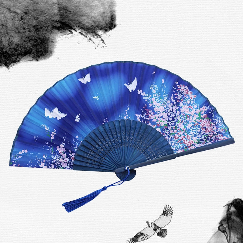 Antique Fan Folding Fan Men’s And Women’s Classical Dancing Fan Ancient Costume Performance Photography Hanfu Props Chinese Style Handmade Folding Fan