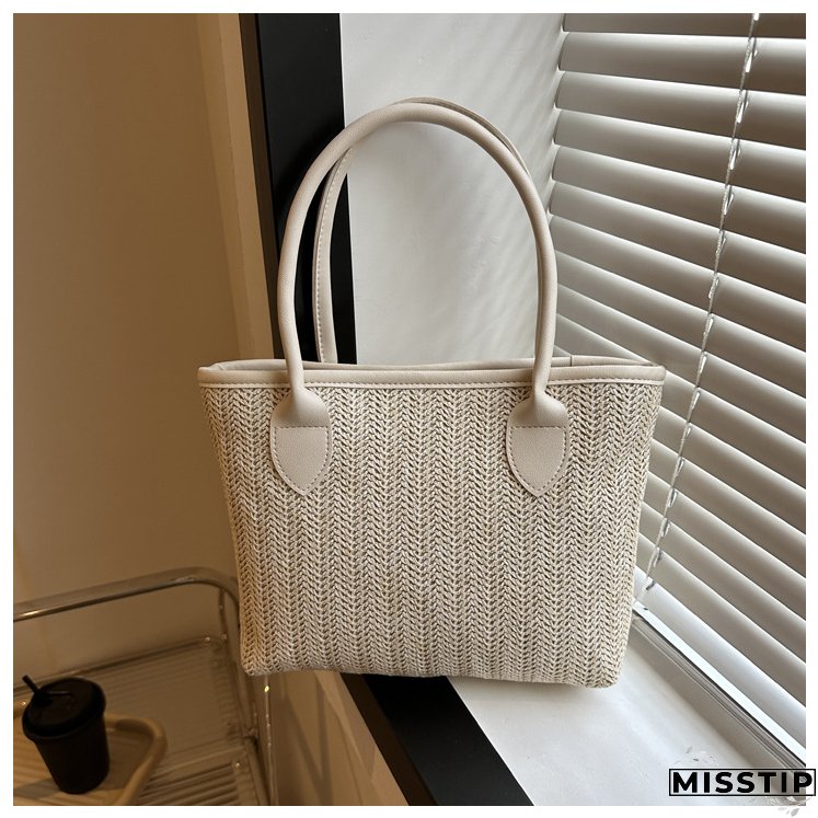 Women Summer Woven Shoulder Tote Bag Tote Bag