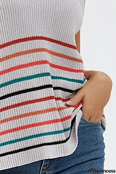 Striped V-Neck Wide Strap Tank
