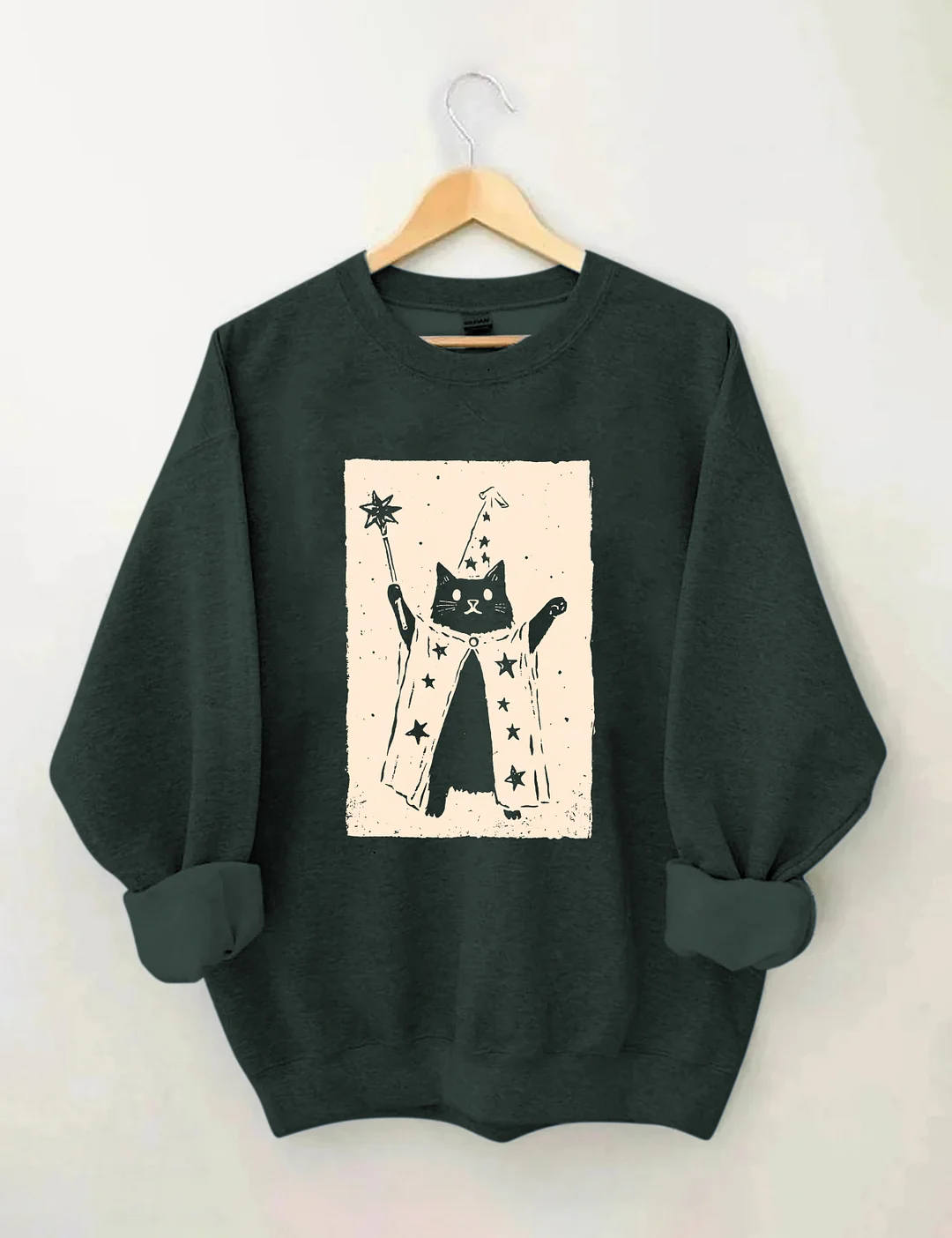 Halloween Witch Kitten Sweatshirt