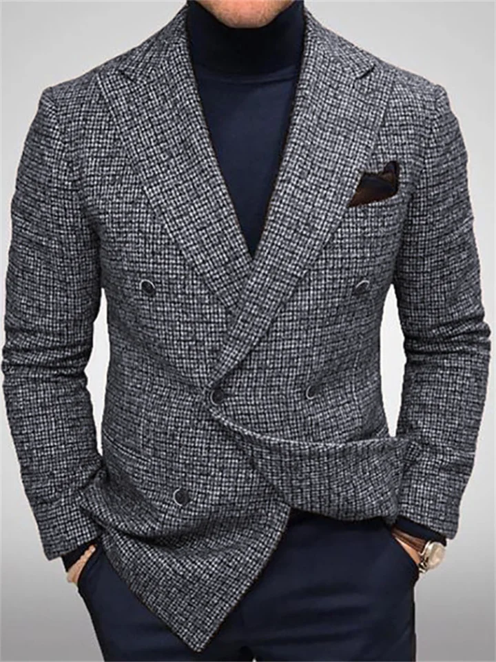 Men's Solid Casual Suit Coat-Hoverseek