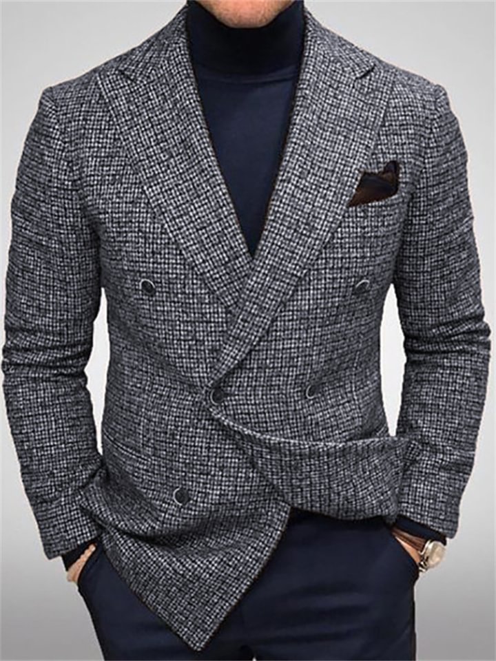 Men's Solid Casual Suit Coat -vasmok