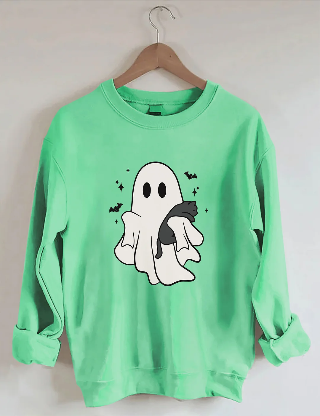 Cute Ghost Black Cats Halloween Sweatshirt