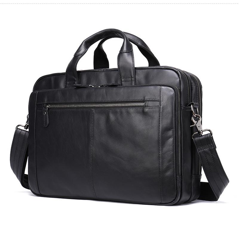 Mens Vintage Durable Business Leather Bridfcase Sling Shoulder Bag