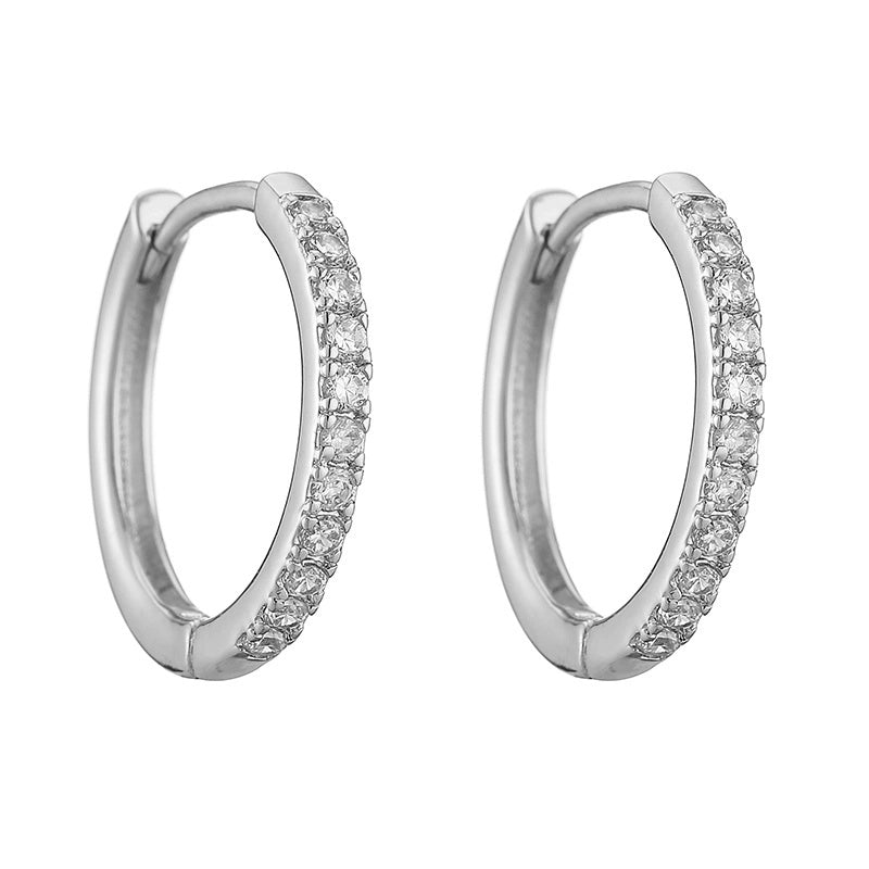 1 Pair Casual Minimalist Classic Style Round Plating Inlay Copper Zircon 18k Gold Plated Hoop Earrings