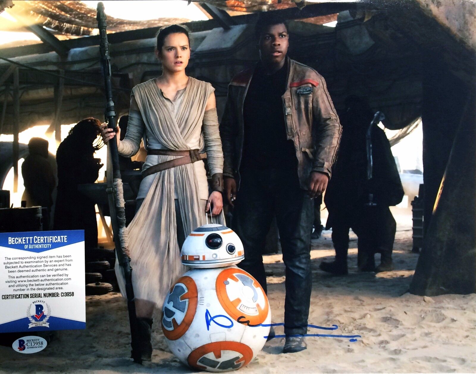 Brian Herring Signed Star Wars Force Awakens 11x14 Photo Poster painting BAS C13958