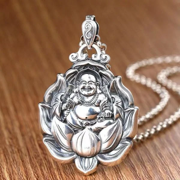 Silver on sale buddha pendant