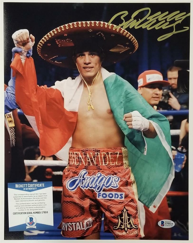 David Benavidez signed 11x14 Photo Poster painting #3 Boxing Autograph (B) ~ Beckett BAS COA