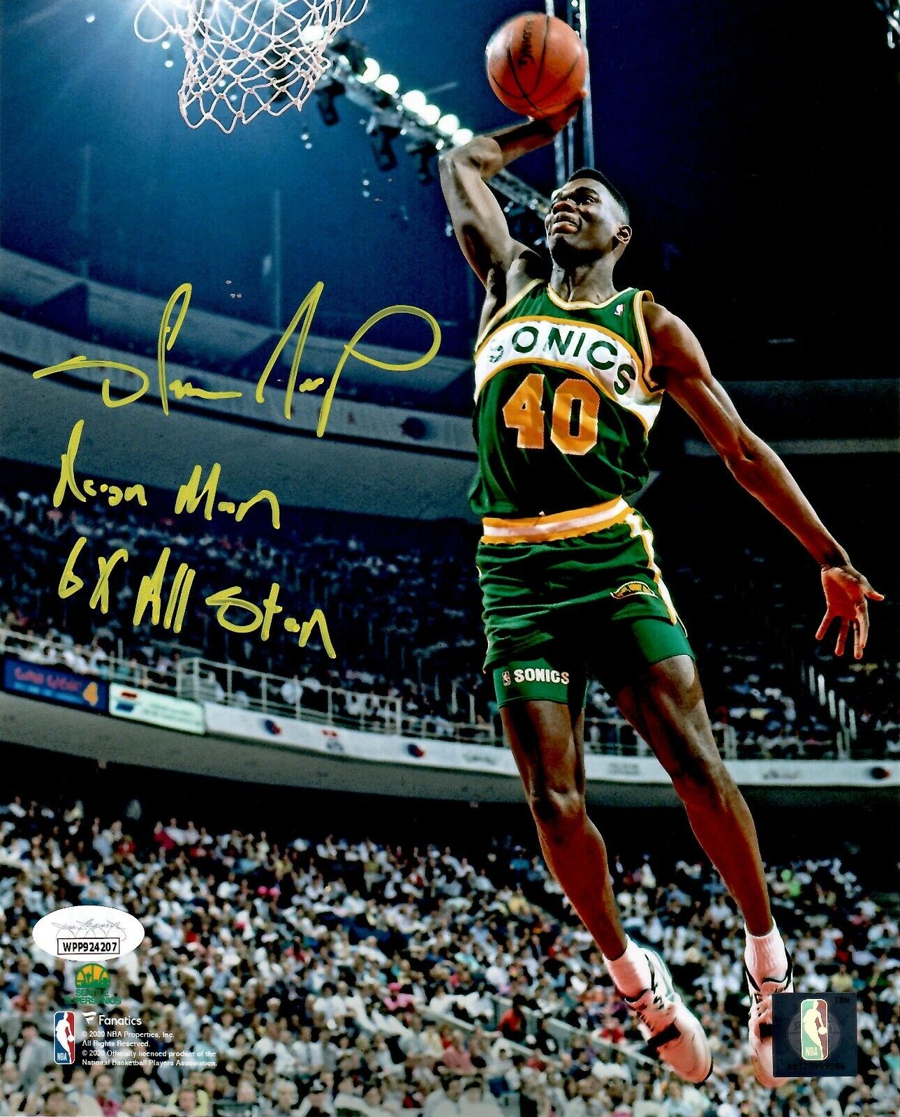 Shawn Kemp autographed signed inscribed 8x10 Photo Poster painting Seattle Supersonics JSA COA