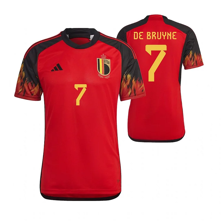 Maillot Belgique Kevin De Bruyne 7 Domicile Coupe du monde 2022