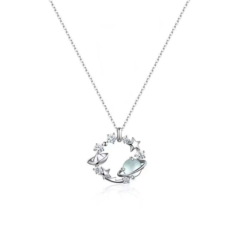 Fairy Style Heart Shape White Copper Zircon Pendant Necklace In Bulk