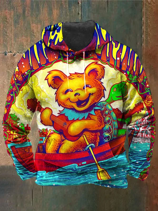 Unisex Bear Print Heavyweight Hoodies