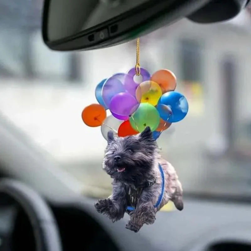 VigorDaily Cairn Terrier Fly With Bubbles Car Hanging Ornament BC059