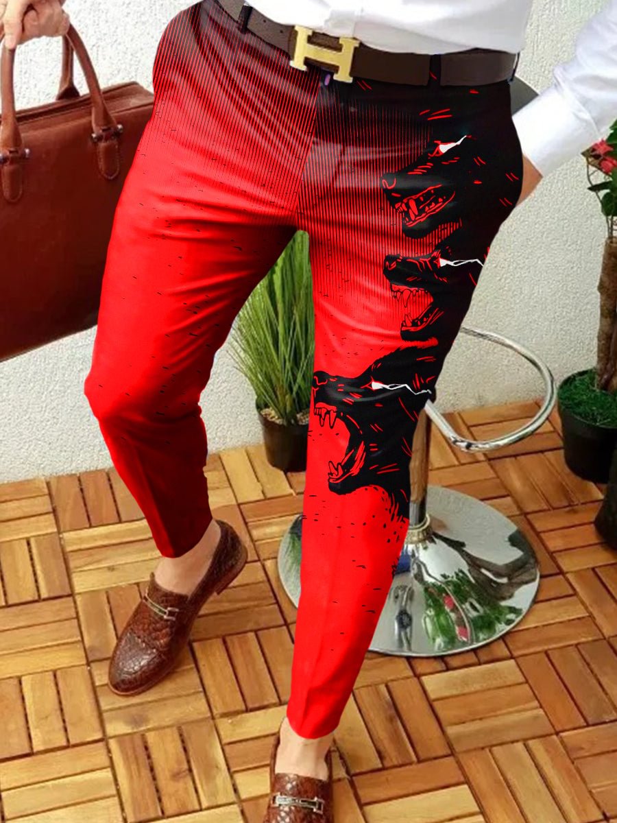 Men's Animal Print Casual Suit Pants