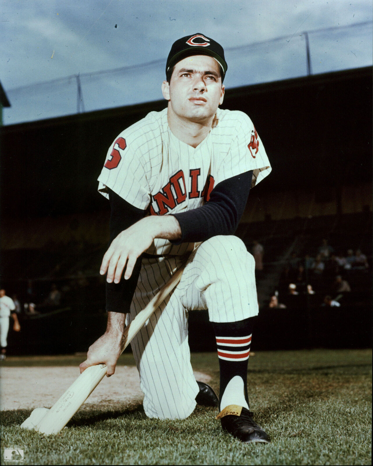 Indians Rocky Colavito 8x10 Photo Poster paintingFile Kneeling Photo Poster painting Un-signed