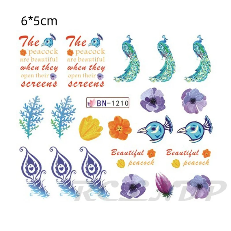 Nail sticker art decoration slider love heart adhesive design Water decals manicure lacquer accessoires polish foil