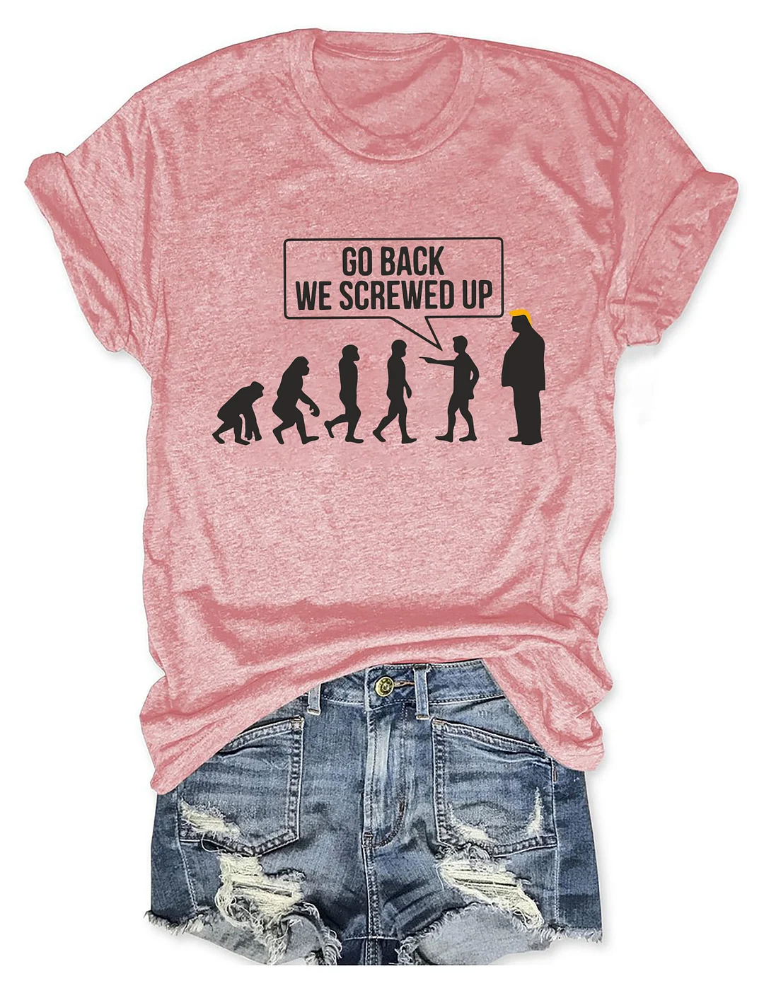 Go Back We Screwed Up Subtle FDT T-shirt