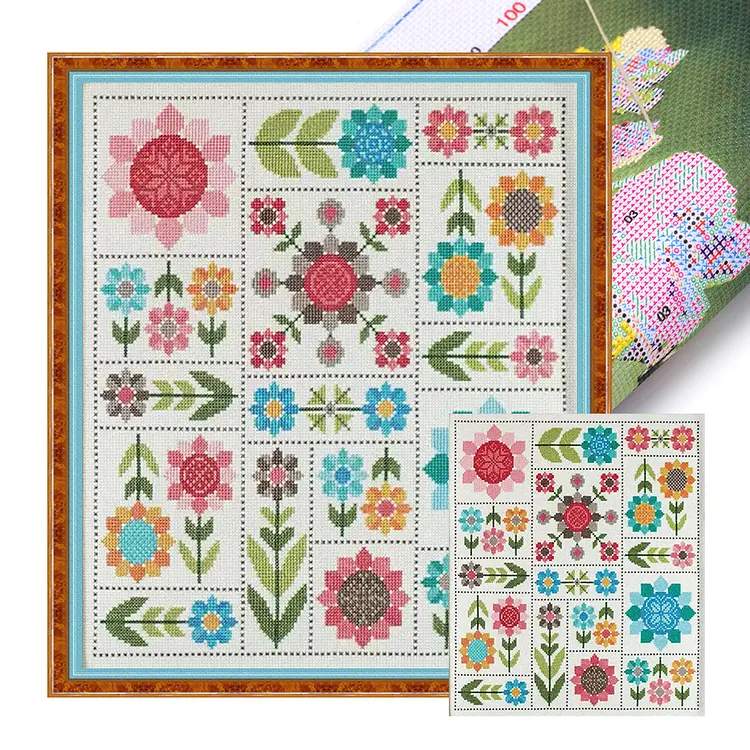 【Xiaobai Brand】Puzzle May garden 38*41cm 14CT Stamped Canvas Cross Stitch gbfke