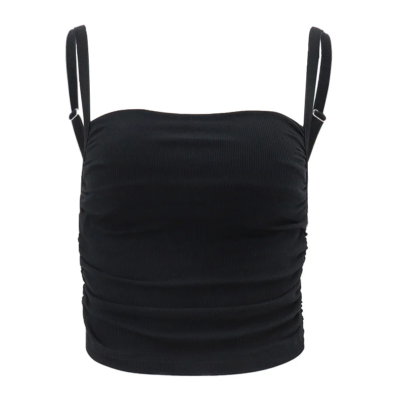 Brownm Brownm Ins Spring Burst Fashion Sexy Pure Desire Wind Short Slim Sleeveless Sling Vest