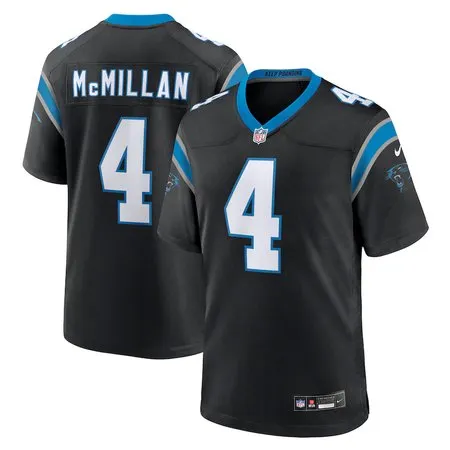 Men's Carolina Panthers #4 Tetairoa McMillan  Black 2025 NFL Draft First Round Pick Game Jersey