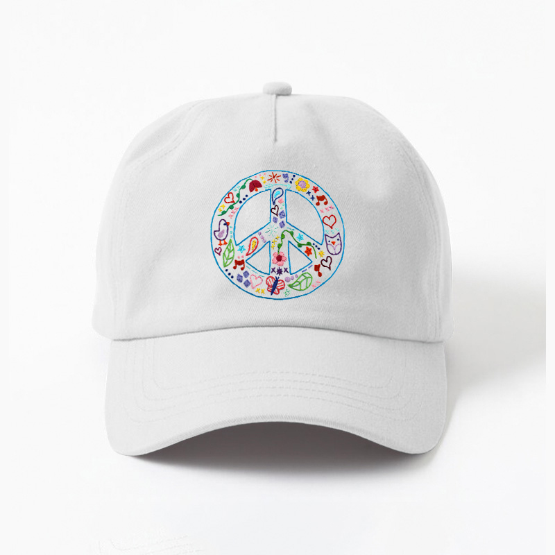 Comstylish Unisex Peace And Love Hippie Vibe Print Hat
