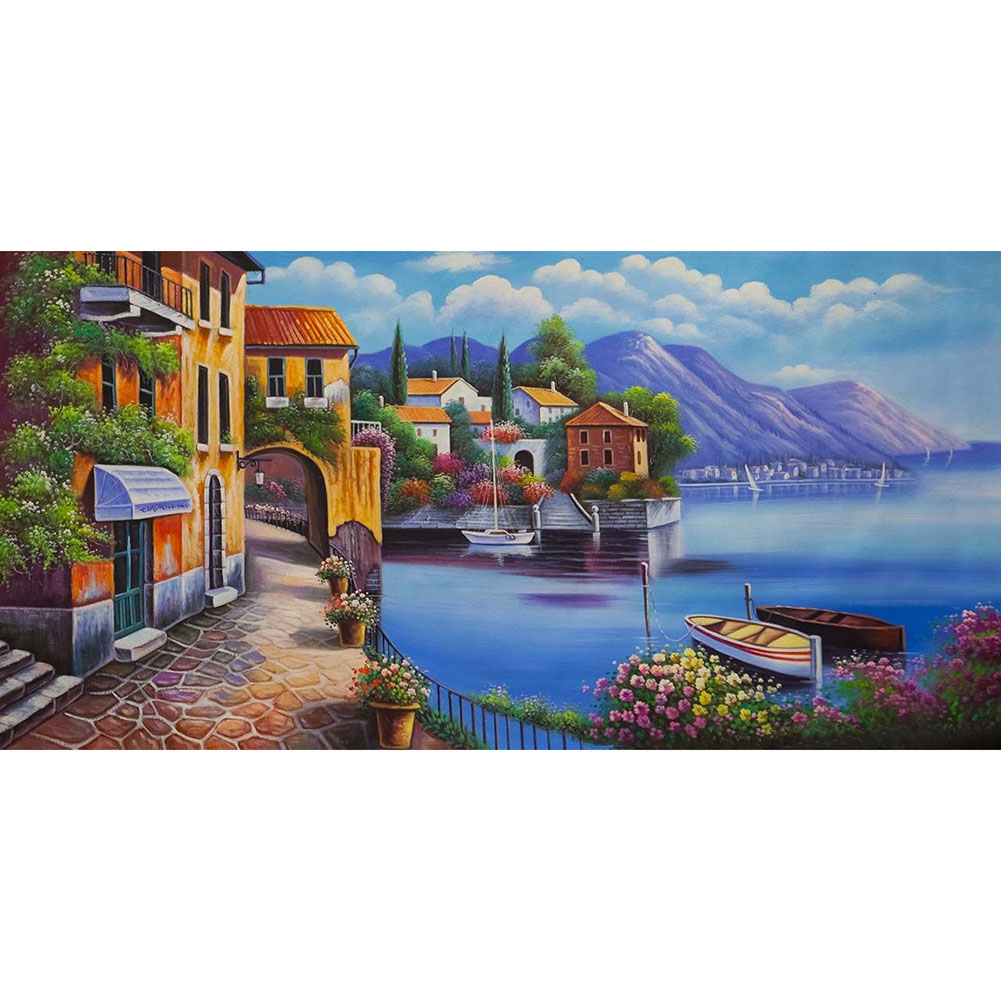 

85*45CM - Round Drill Diamond Painting - Relaxing House, 501 Original