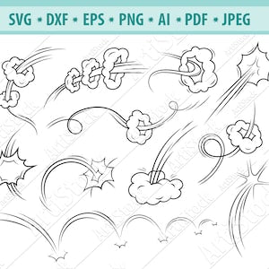 Explosion Comics Svg, Comic speed line Svg, Explosive Cloud Svg, Rocket ...