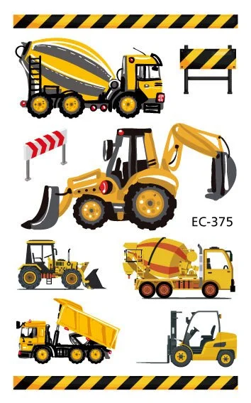 20 kinds Automobile Vehicle Truck Temporary Cartoon Tattoo Kids Children Cognition Stickers faux tatouage temporaire Disposable