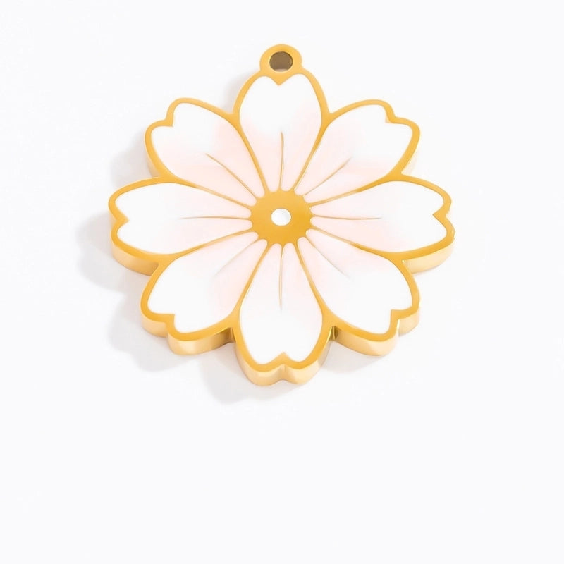 1 Piece 304 Stainless Steel Heart Shape Flower Butterfly Pendant Jewelry Accessories