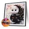 Schwarz-weiße Tai Chi Katze - speziell geformte Diamantmalerei - 30*30cm
