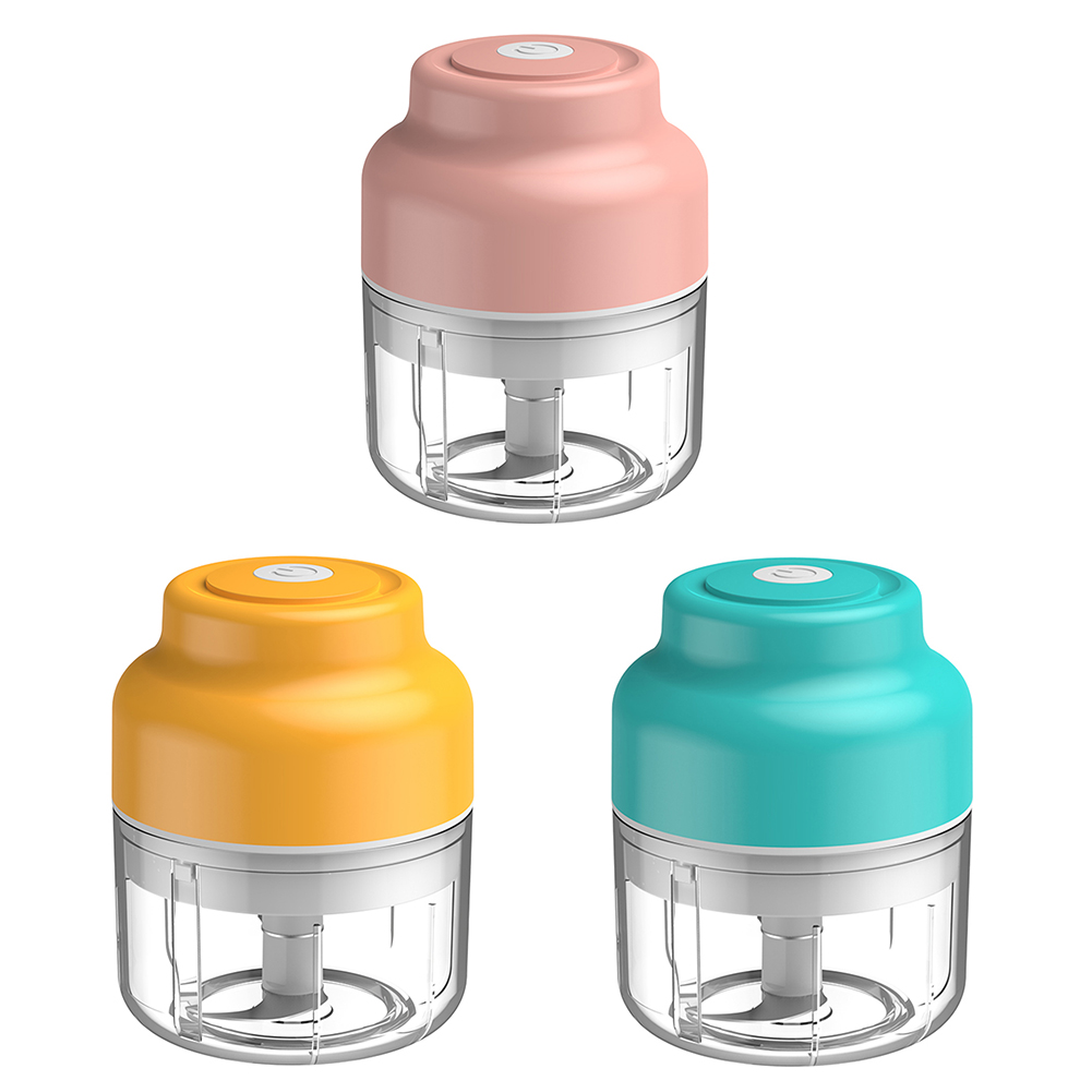 

100ml Ginger Garlic Crusher Chopper Electric Vegetable Fruit Meat Masher, Pink, 501 Original