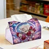 Diamond Painting Rose Dreamcatcher PU Leather Tissue Box for Napkin Holder