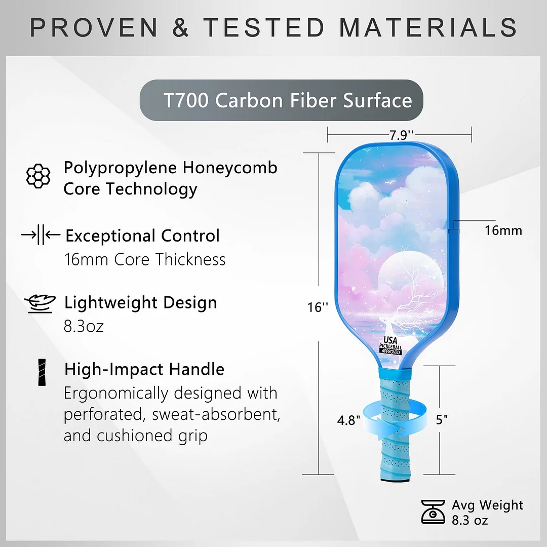 Original Paddle (16mm) T700 Sandblasted Carbon Fiber-Fantasy Flick Paddle