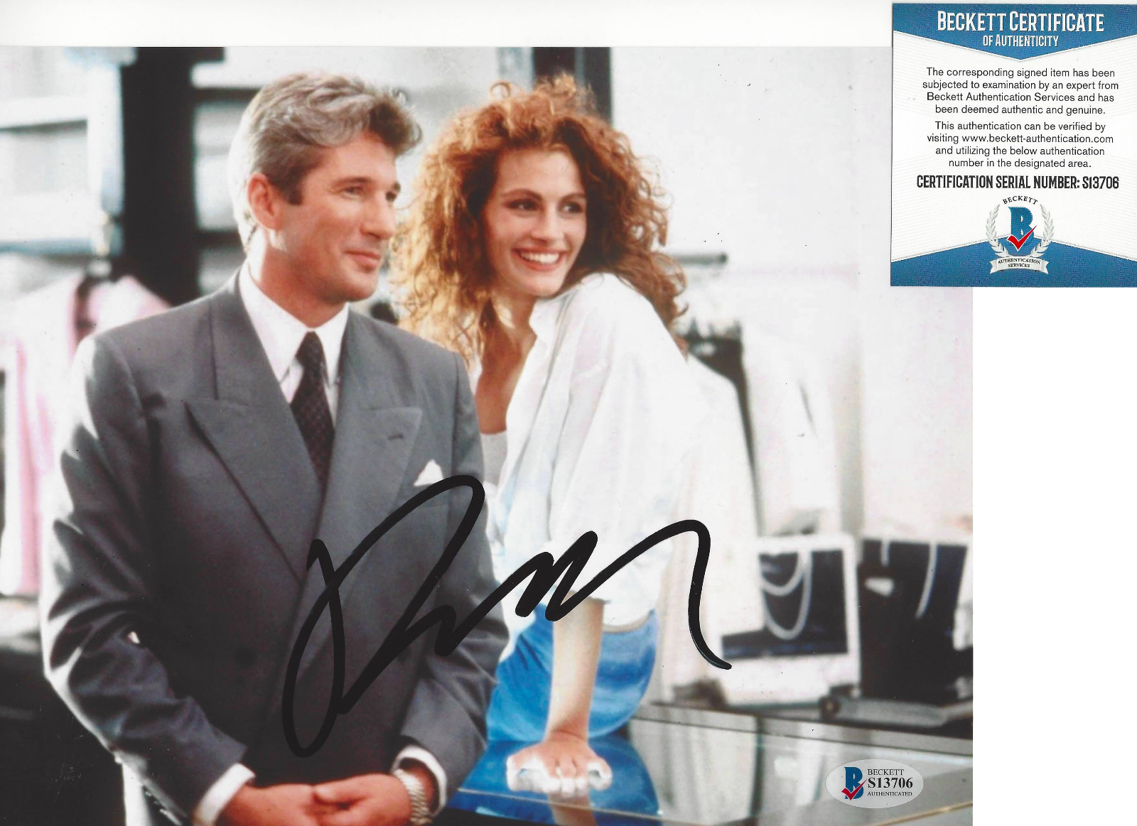 RICHARD GERE SIGNED AUTHENTIC 'PRETTY WOMAN' 8X10 Photo Poster painting 4 PROOF BECKETT COA BAS