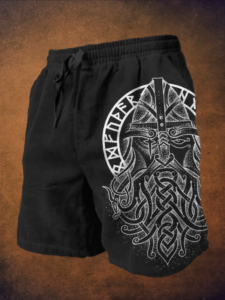 VChics Ancient Viking Print Men's Casual Short