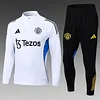 Joyfball 2025/2026 Manchester United Half-Pull Training Suit White Football Shirt 1:1 Thai Quality
