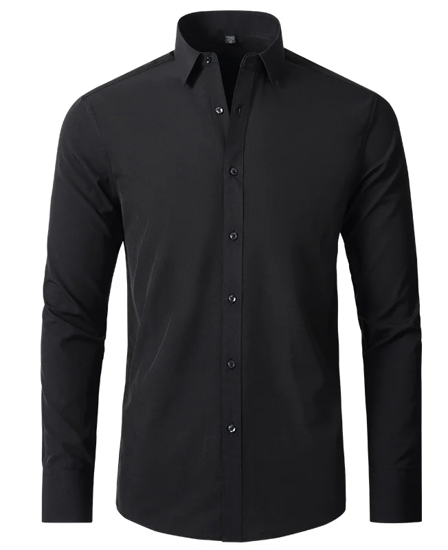 Business Solid Single Breasted Long Sleeve Shirt 